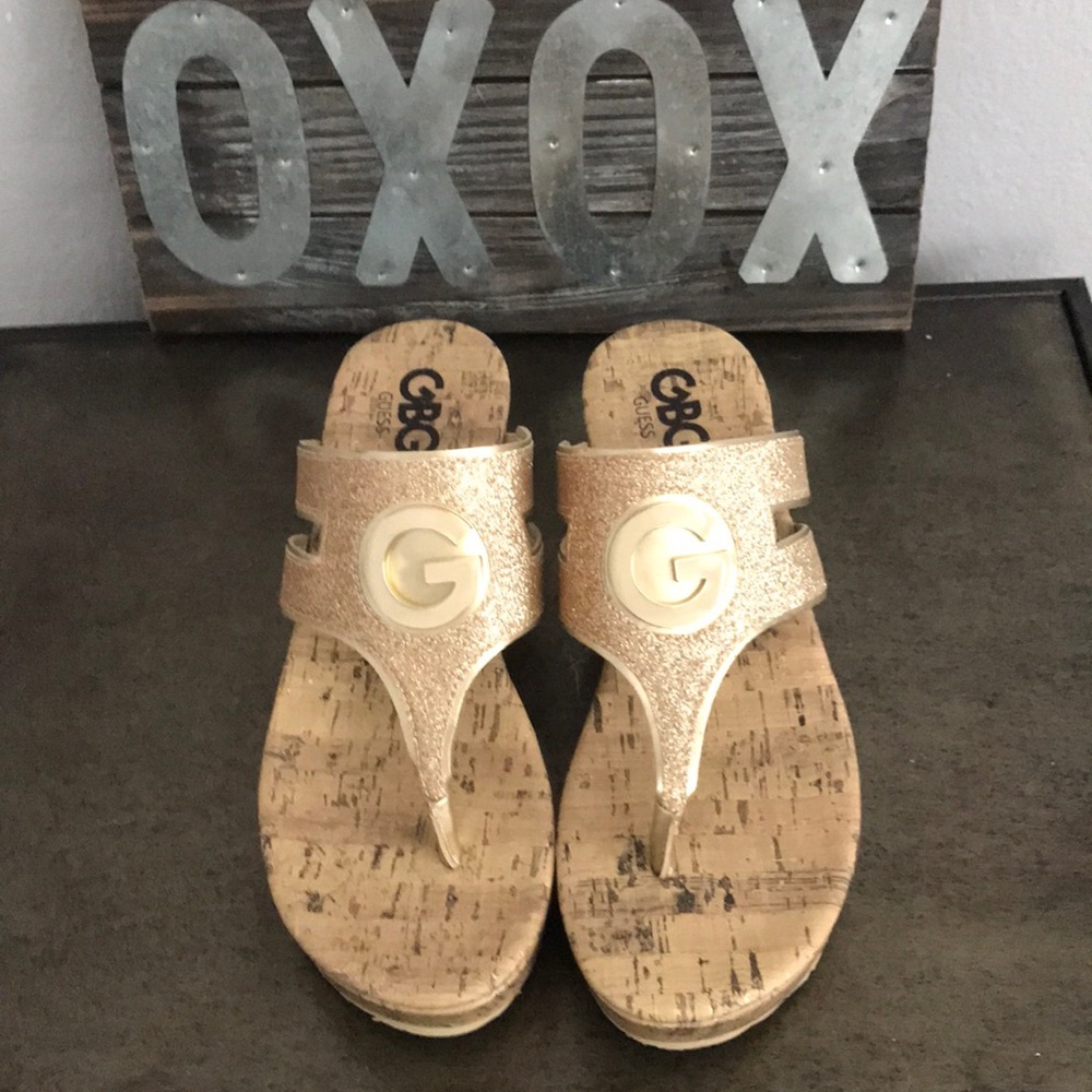 Guess gold sandles